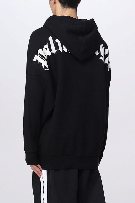 Чёрное оверсайз худи Palm Angels Classic logo-print