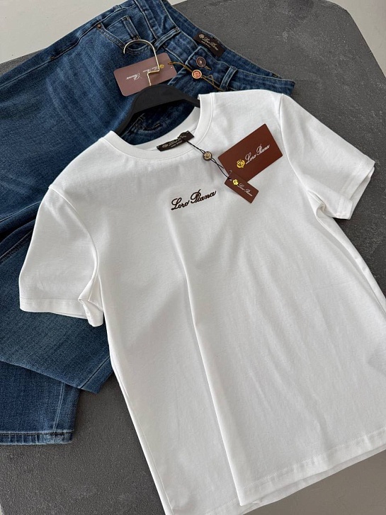 Женская базовая футболка Loro Piana premium - White