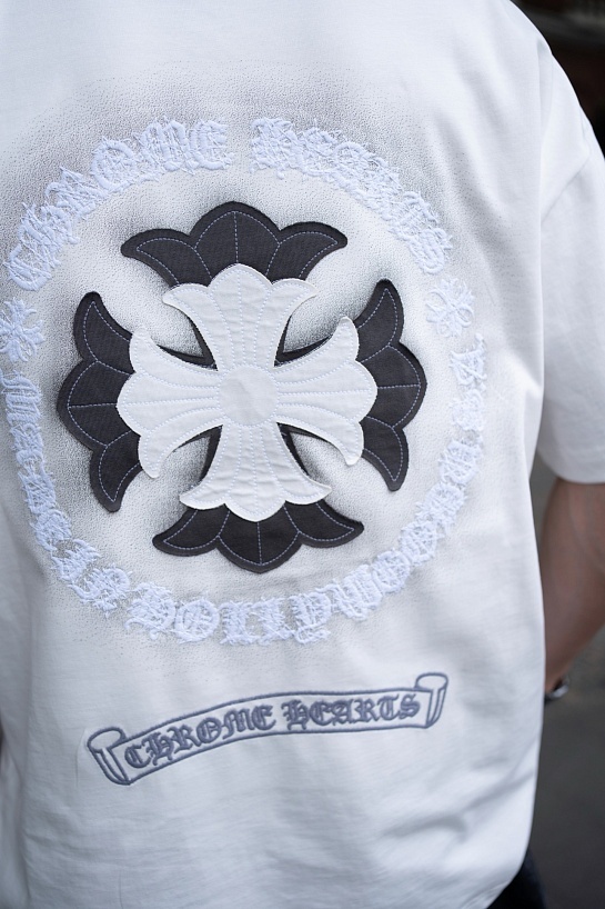 Белая оверсайз футболка Chrome Hearts Premium