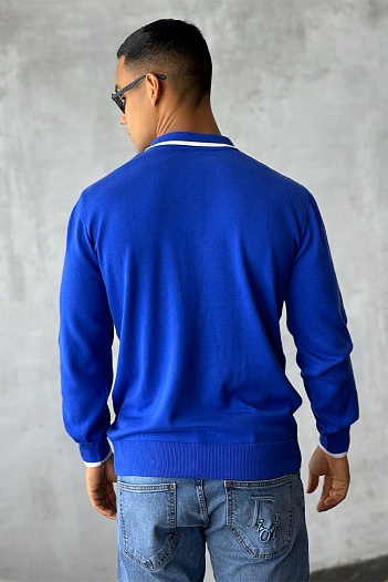 Поло с длинным рукавом Etro Pegaso logo - Blue   