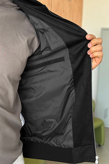 Мужской чёрный бомбер Loro Piana   