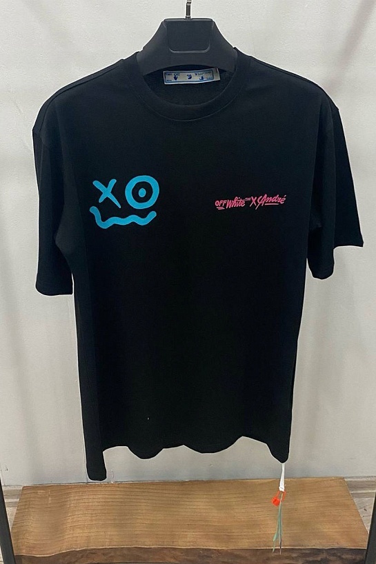 Чёрная оверсайз футболка Off-White x Andre Saraiva Arrows Spray