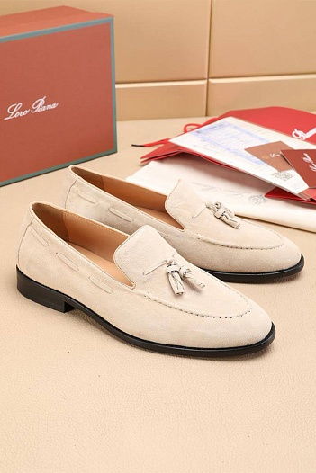 Замшевые лоферы Loro Piana tassel - Beige   
