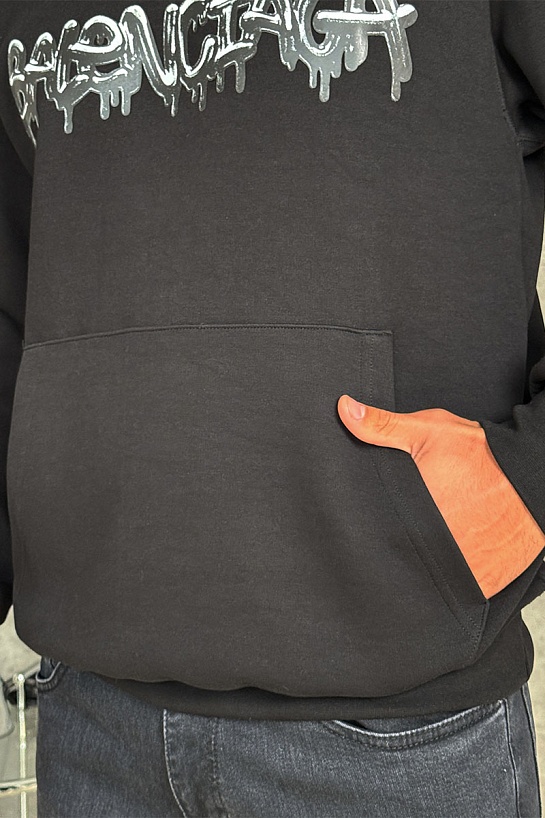 Худи чёрного цвета Balenciaga Slime logo-print