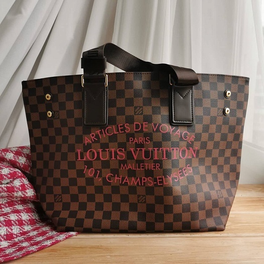 Женская сумка Louis Vuitton Damier Azur Beach Cabas GM 45x31 см (2 расцветки)   