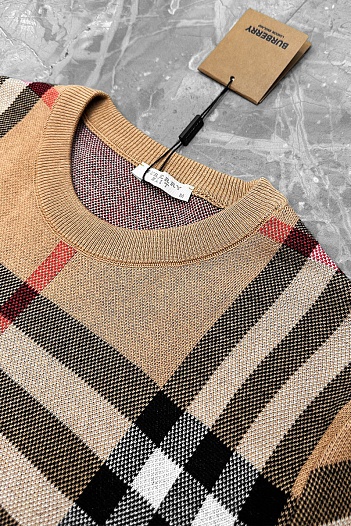 Мужская бежевая кофта Burberry check pattern   