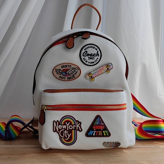 Кожаный рюкзак Coach 25x31 см   