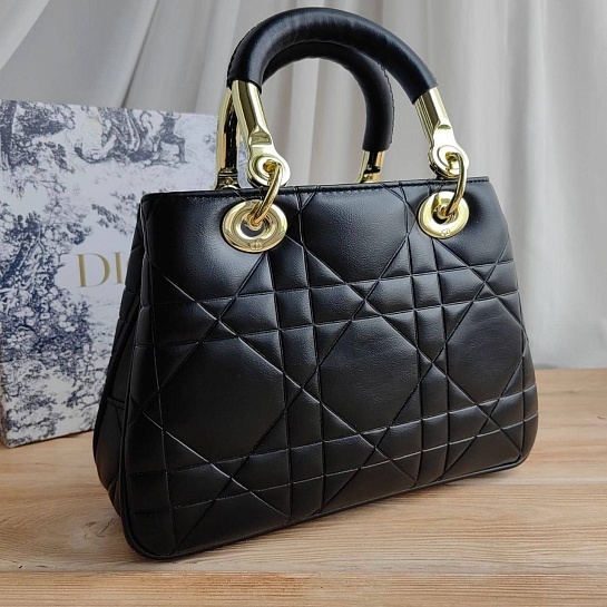 Кожаная сумка Dior Lady 25x18 см