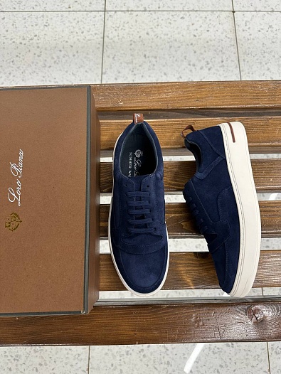 Мужские замшевые кроссовки Loro Piana Newport - Navy   