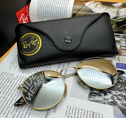 Солнцезащитные очки Ray-Ban Round Metal - Green Mirrored   