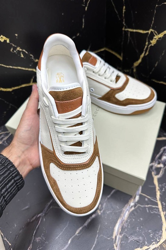 Мужские комбинированные кроссовки Brunello Cucinelli