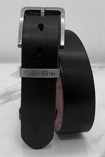 Мужской кожаный ремень Calvin Klein коричневого цвета   