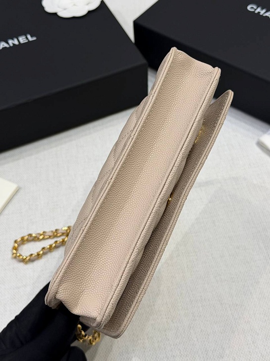 Кожаная сумка Chanel Wallet on Chain premium 19x12x4 см