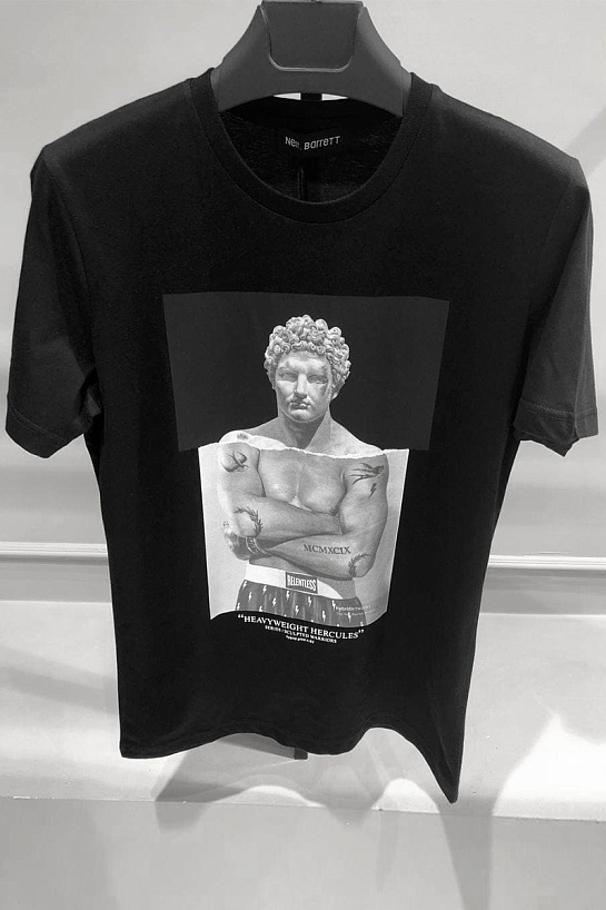 Чёрная мужская футболка Neil Barrett "Heavyweight Hercules"