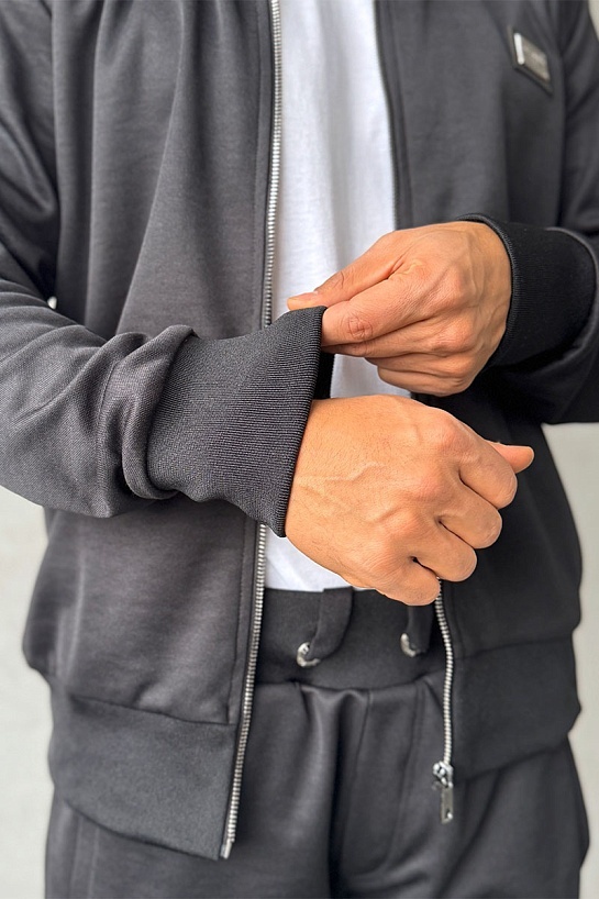 Кофта на молнии Dolce & Gabbana logo-plaque - Black