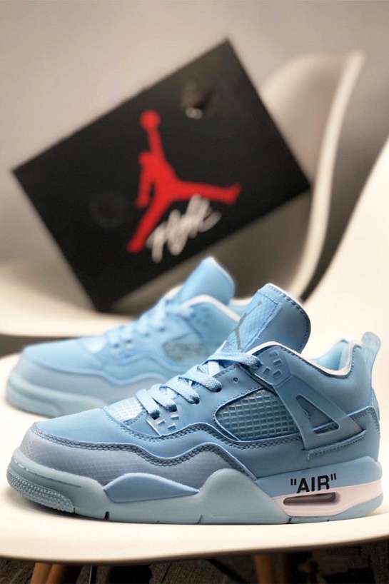Кроссовки Air Jordan 4 x Off-White "Sky Blue"