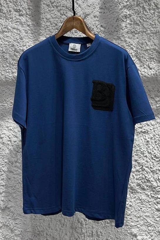 Тёмно-синяя оверсайз футболка Burberry Letter Graphic