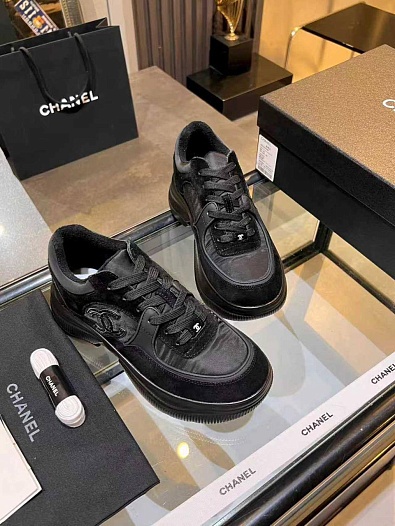 Чёрные женские кроссовки Chanel premium   