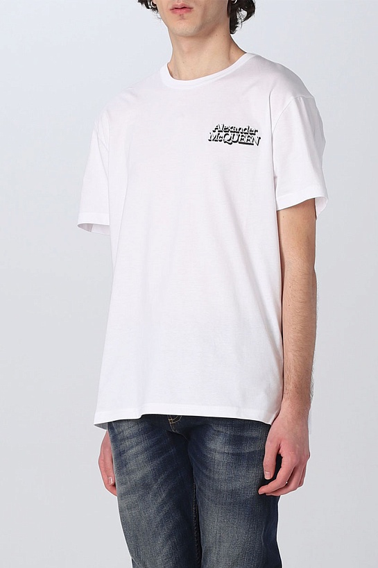 Мужская белая футболка Alexander McQueen