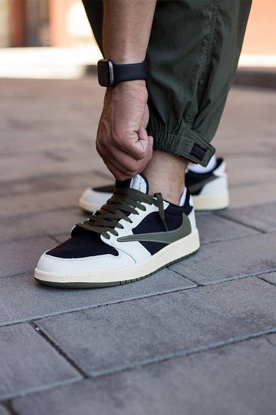 Кроссовки Travis Scott x Nike Air Jordan 1 Low OG "Olive" Premium