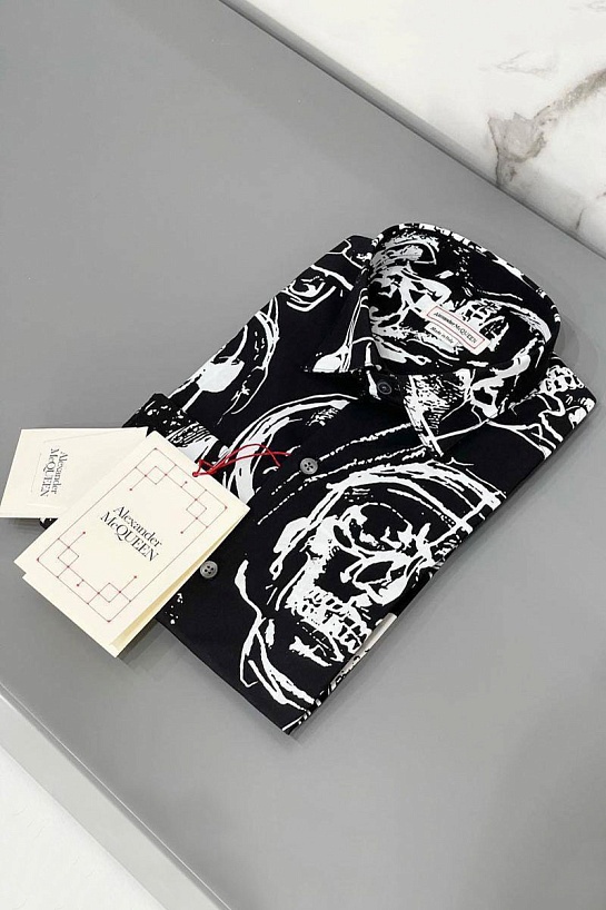 Мужская рубашка Alexander McQueen Skull - Black