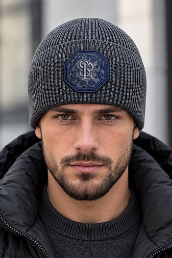 Мужская серая шапка Stefano Ricci   