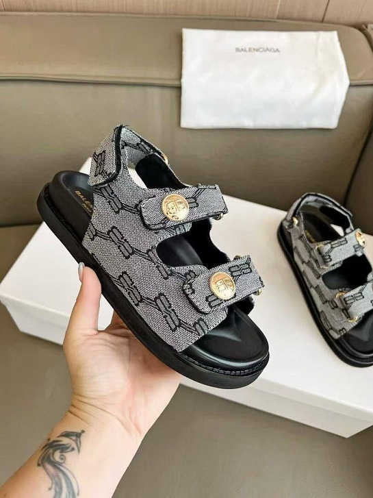 Женские сандалии Balenciaga Jacquard Premium - Grey