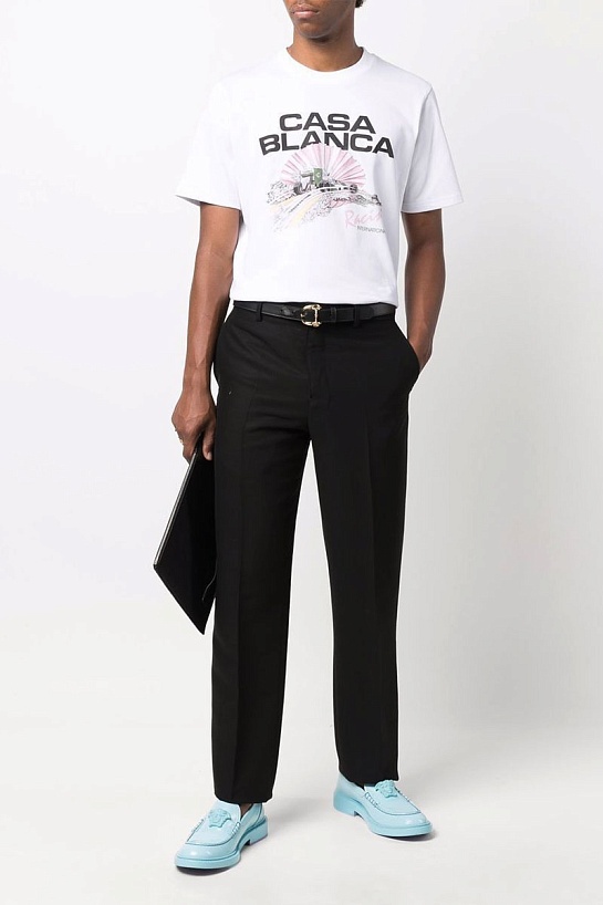 Белая оверсайз футболка Casablanca graphic-print