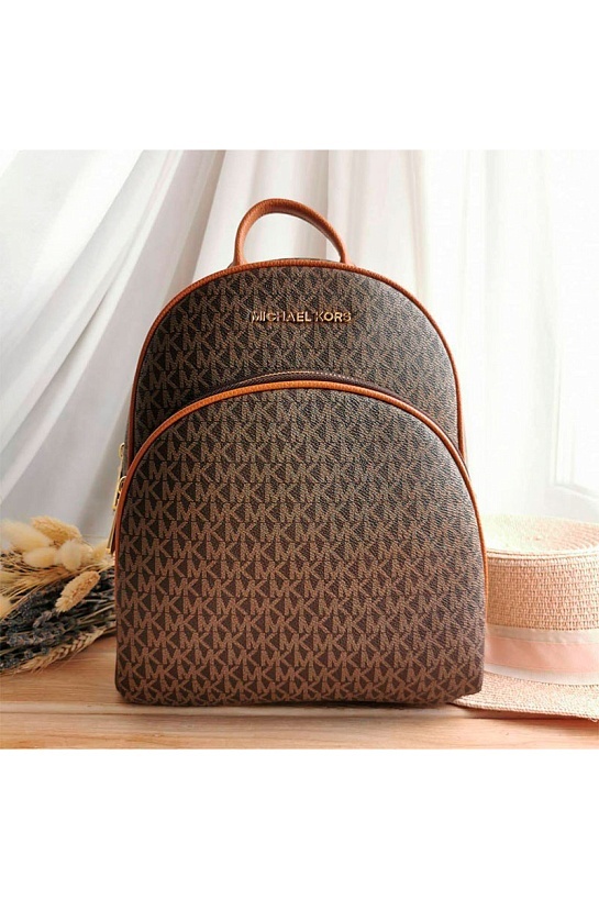 Коричневый рюкзак Michael Kors Abbey Medium Signature 29x25 см