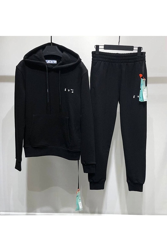 Утеплённые чёрные штаны Off-White logo-print