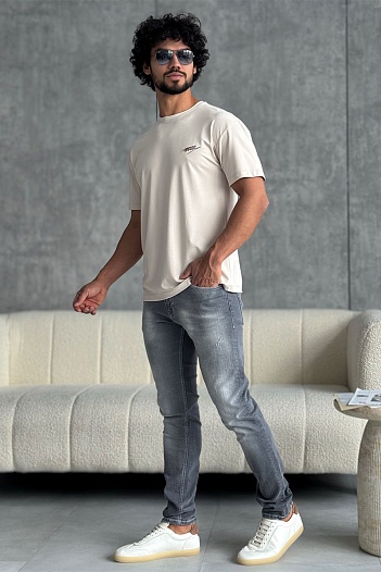 Мужская бежевая футболка Zilli    