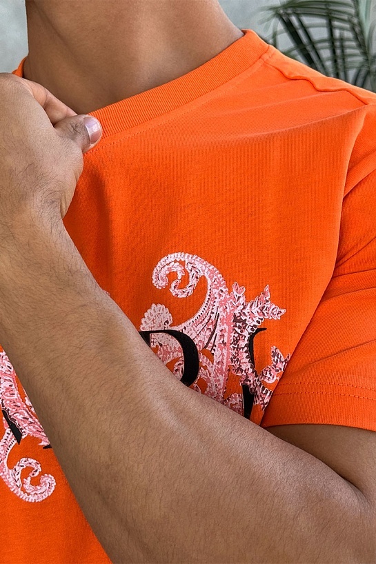 Оранжевая оверсайз футболка Amiri