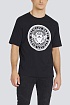 Чёрная оверсайз футболка Balmain Medallion logo-print