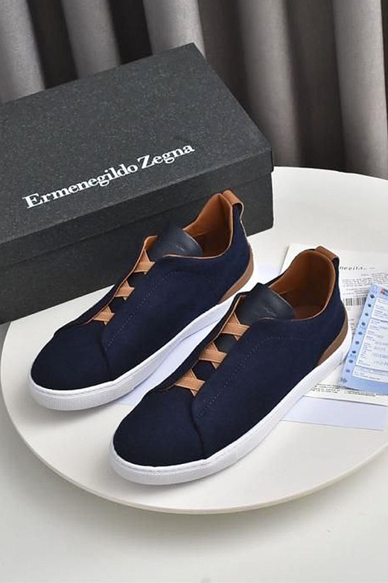 Синие кроссовки Ermenegildo Zegna Triple Stitch Wool