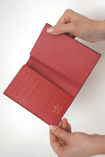 Кожаная обложка на паспорт Louis Vuitton Monogram 10х14 см   