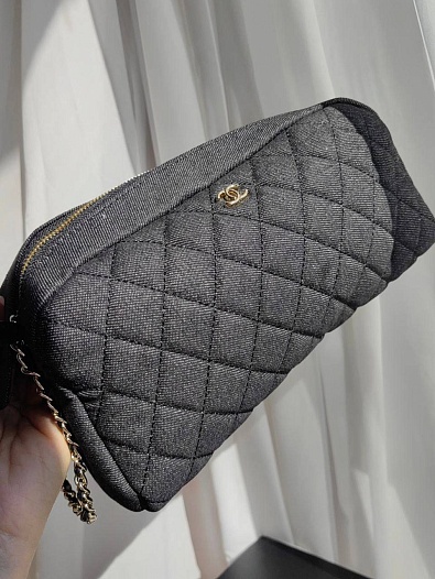 Женская косметичка Chanel Quilted Curvy 27x15 см (2 расцветки)   