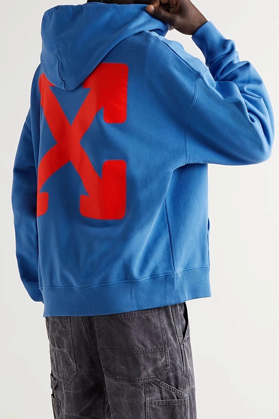 Синее худи Off-White Emotion Arrow-print