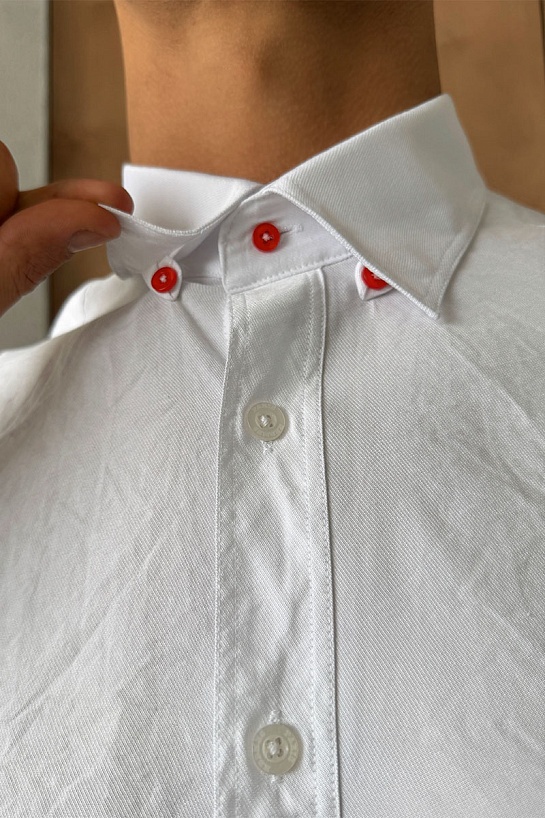 Мужская рубашка Hermes H embroidered - White