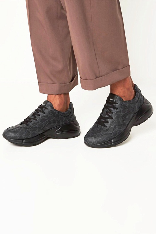 Кожаные кроссовки Gucci GG Rhyton - Grey