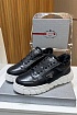 Кожаные кроссовки с мехом Prada