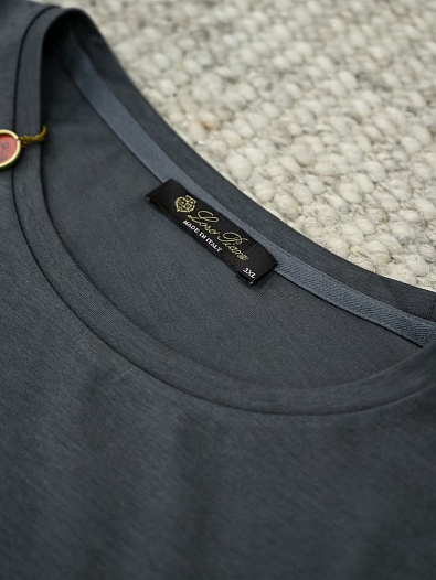 Мужская тёмно-серая футболка Loro Piana premium   