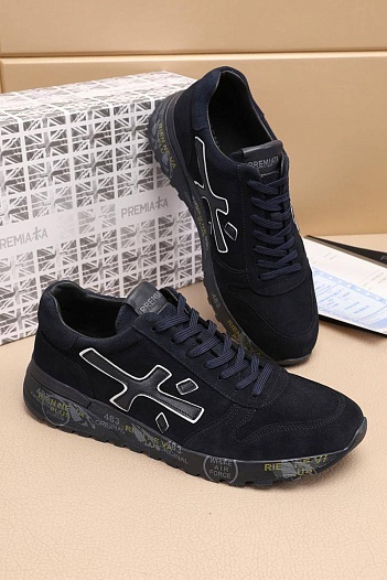 Тёмно-синие замшевые кроссовки Premiata Mick   