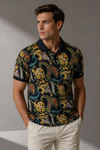 Мужское поло Etro "Floral" - Multicolor   