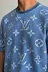 Синяя оверсайз футболка Louis Vuitton Monogram