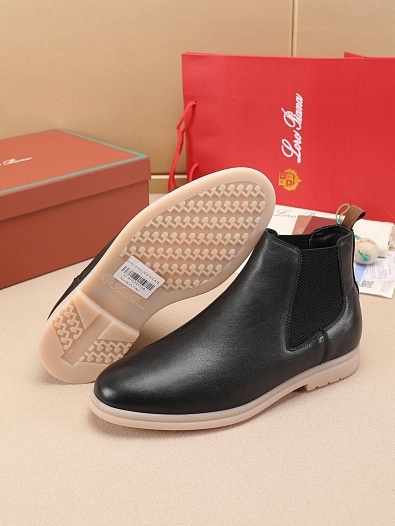 Кожаные ботинки с мехом Loro Piana   