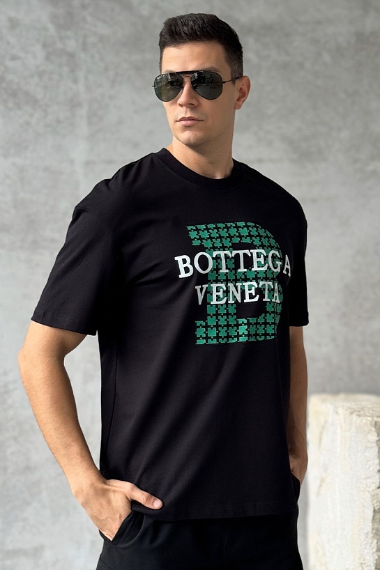 Чёрная оверсайз футболка Bottega Veneta