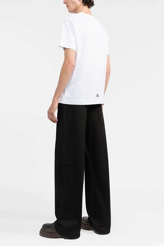 Белая футболка Givenchy College logo-embroidered