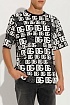 Чёрная футболка Dolce & Gabbana monogram all-over