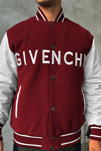 Мужской бомбер Givenchy Varsity logo-embroidered - Red / White   