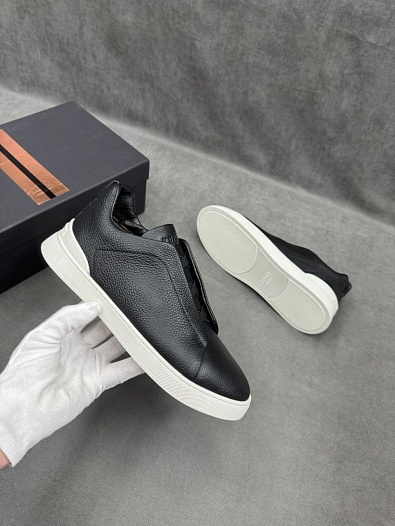 Мужские кроссовки Ermenegildo Zegna Triple Stitch - Black / White   